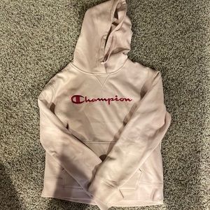 Light pink woman’s champion hoodie